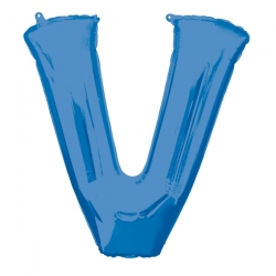 Balon foliowy litera V Niebieski 81 cm